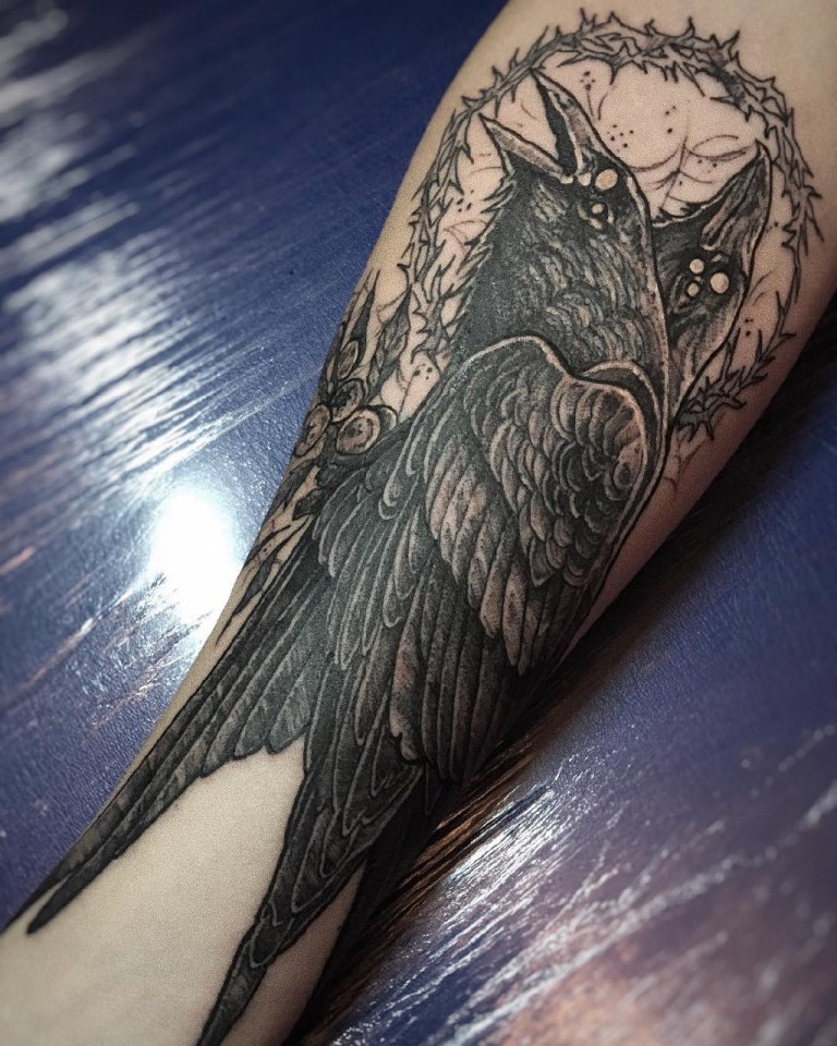 Татуировка двуглавый ворон 