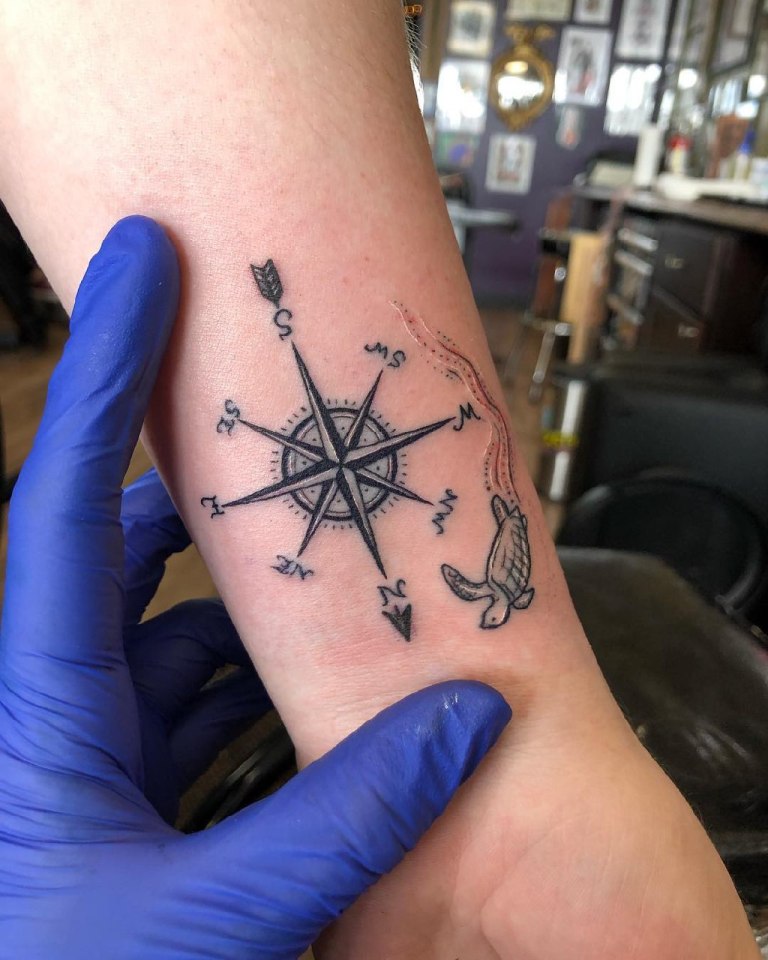 что означает татуировка компас
