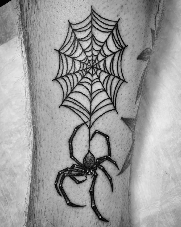 Эскизы тату паук с паутиной