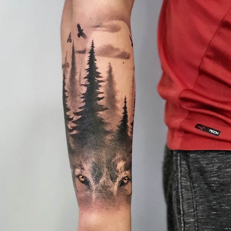 татуировка лес