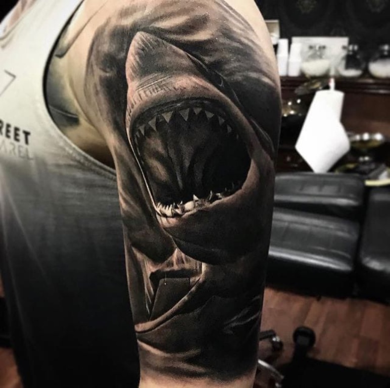 акула с открытой пастью