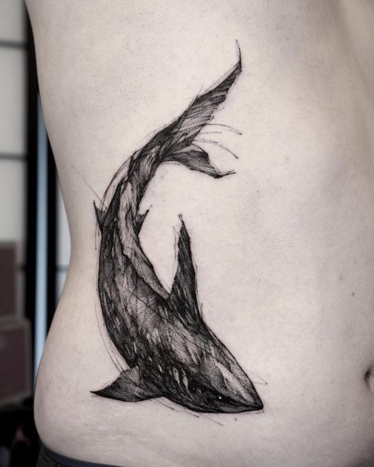 татуировка акула