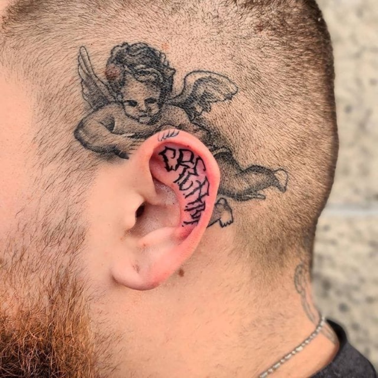 татуировки за ушами эскизы